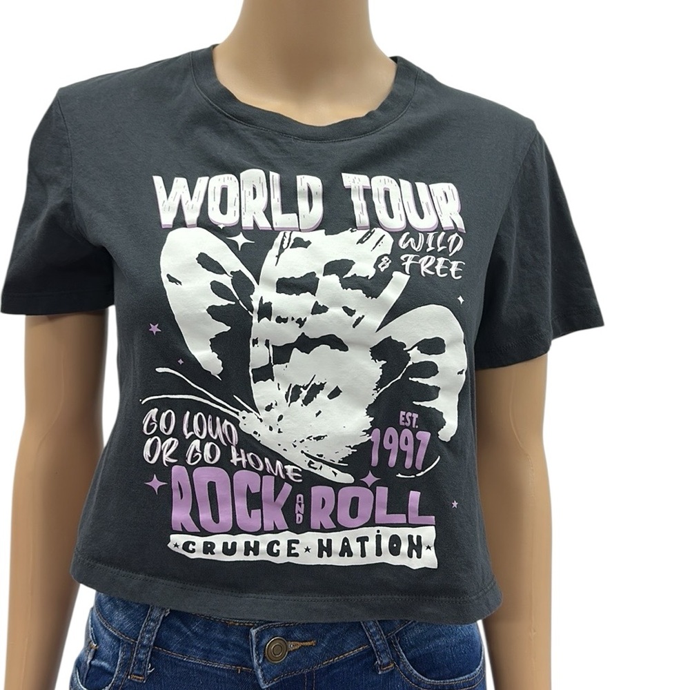 Self Esteem World Tour Rock and Roll Grunge Nation Wild and Free Graphic Tee XS